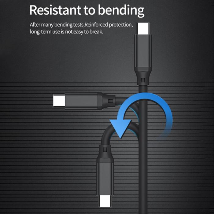 Bild 6,  3m USB-C Förlängningskabel PD 100W 5A Kabel Svart