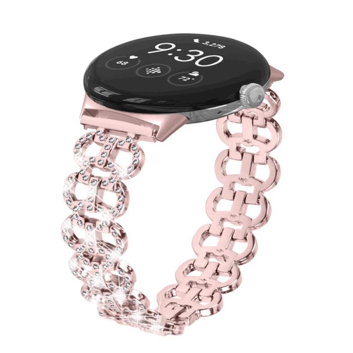 Bild 2,  Google Pixel Watch/Pixel Watch 2 Metal Bling Armband Roséguld