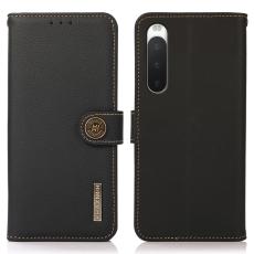 KHAZNEH KHAZNEH Sony Xperia 10 V Fodral RFID &Auml;kta L&auml;der Svart