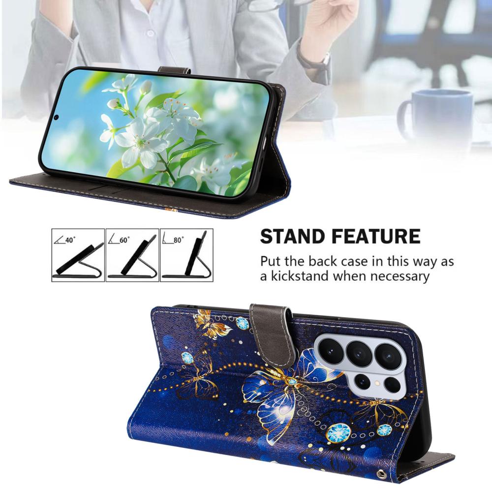  Samsung Galaxy S26 Ultra Fodral Med Tryck Blå Fjäril