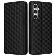  Samsung Galaxy S24 FE Fodral L&auml;der Rhombus Svart