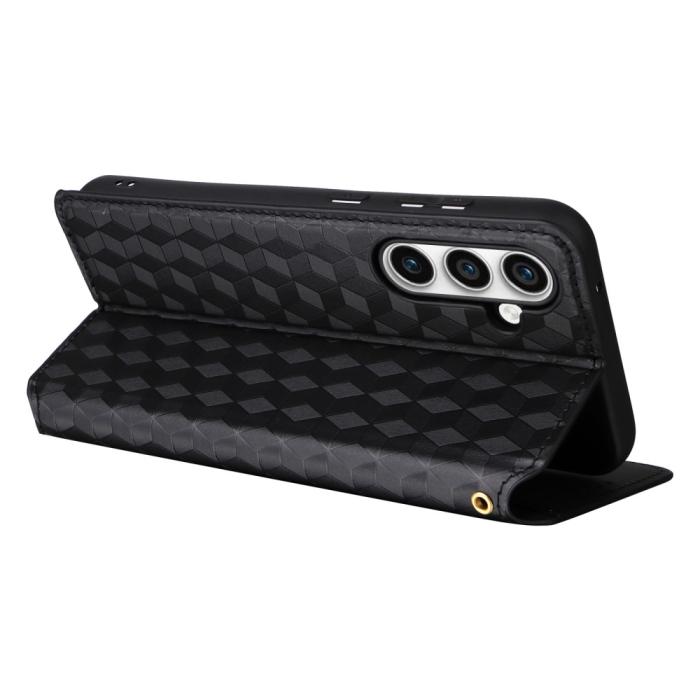 Bild 4,  Samsung Galaxy S24 FE Fodral Läder Rhombus Svart