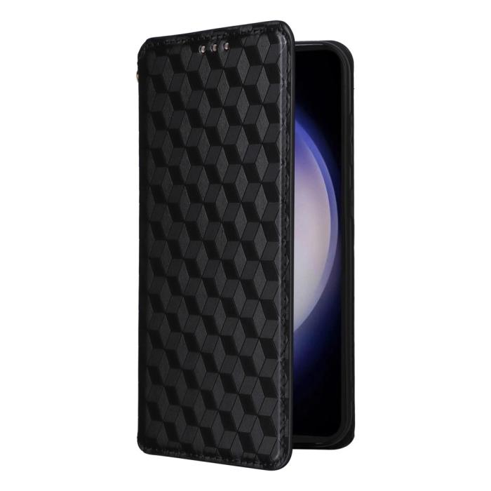 Bild 5,  Samsung Galaxy S24 FE Fodral Läder Rhombus Svart