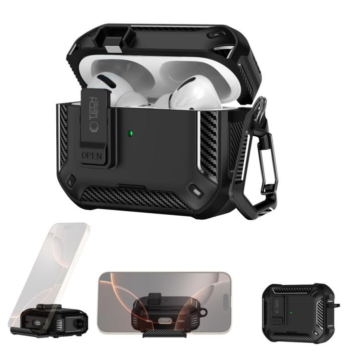 Bild 2, Tech-Protect Tech-Protect AirPods Pro 3 Skal MagSafe Carbonox Svart