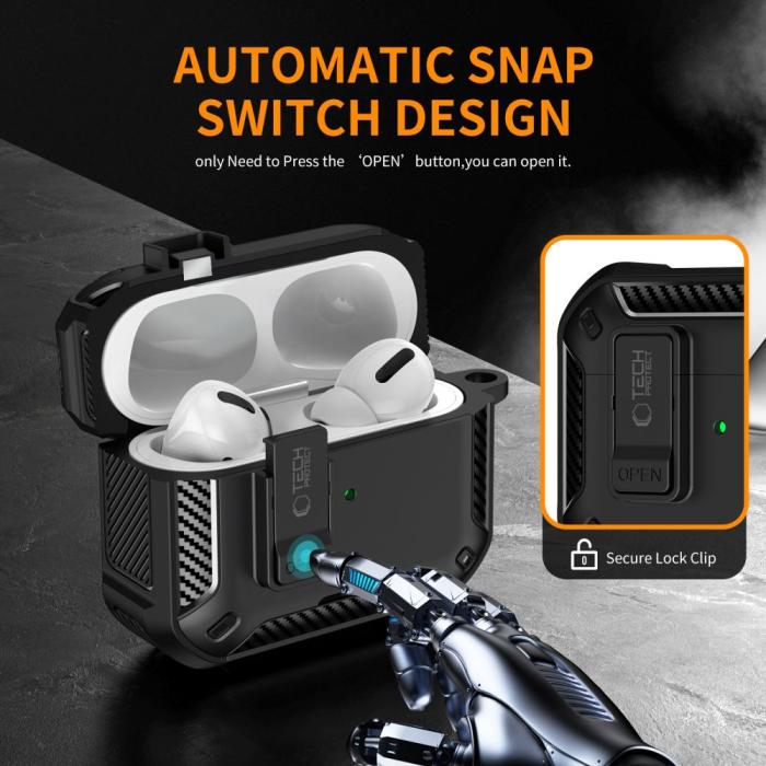 Bild 4, Tech-Protect Tech-Protect AirPods Pro 3 Skal MagSafe Carbonox Svart