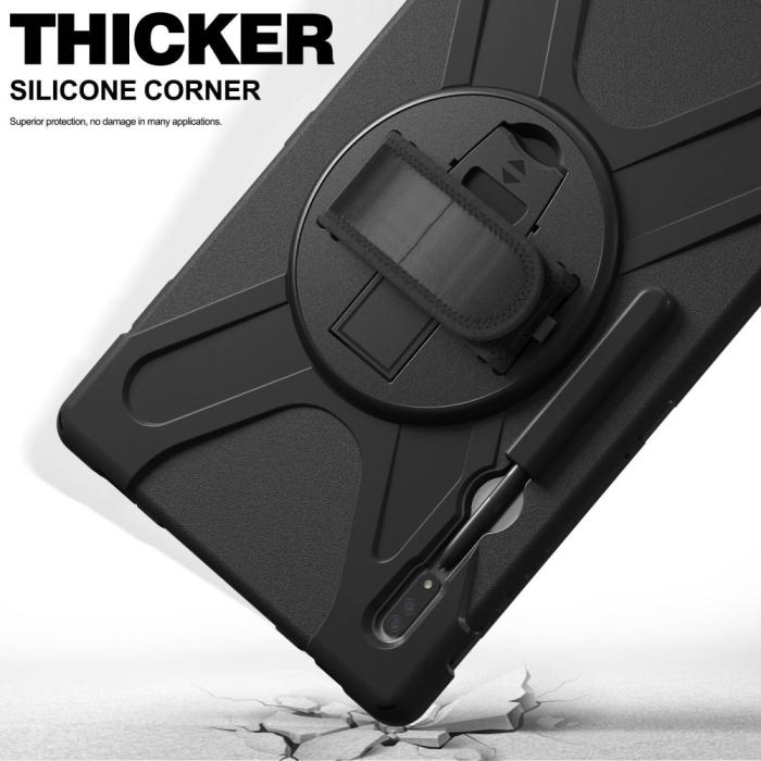 Bild 5,  Galaxy Tab S8 Ultra Skal X-Shape Shockproof Kickstand