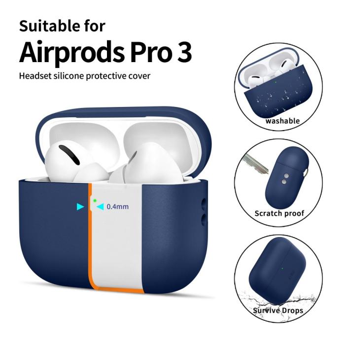 Bild 4, Tech-Protect Tech-Protect AirPods Pro 3 Skal Silicone Navy Blue