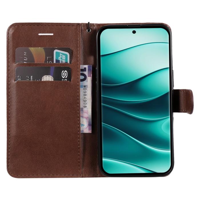 Bild 2,  Xiaomi Redmi Note 14 Pro/Pro Plus 5G Fodral Solid Läder Brun