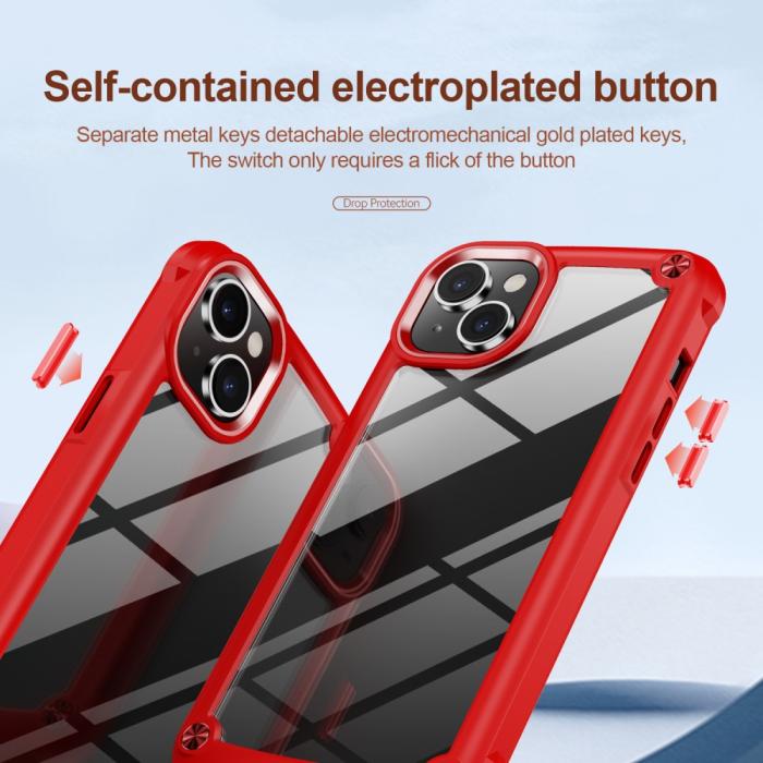 Bild 4,  iPhone 15 Plus Skal Shockproof Hybrid Armor Röd