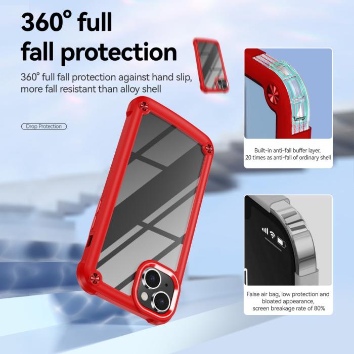 Bild 5,  iPhone 15 Plus Skal Shockproof Hybrid Armor Röd