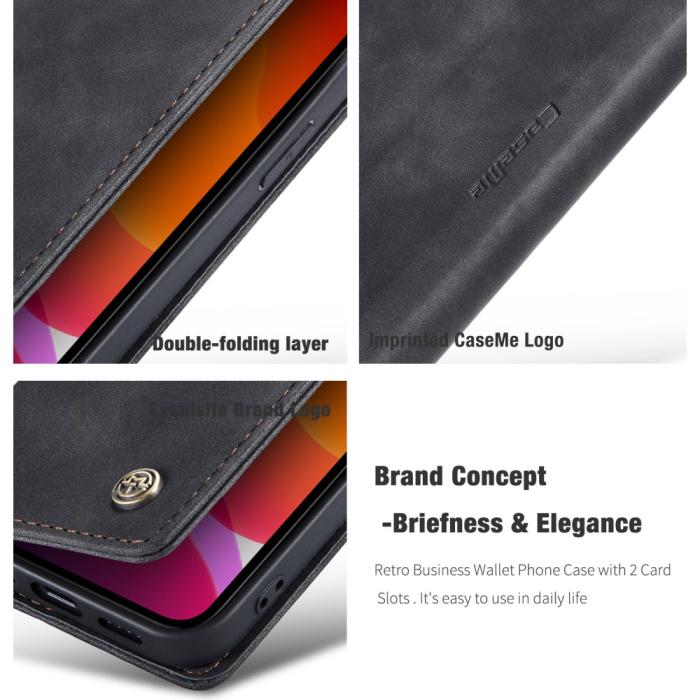 Bild 4, CASEME iPhone 12 / 12 Pro - CASEME Vintage Fodral - Svart