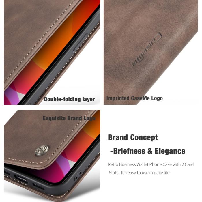 Bild 4, CASEME iPhone 12 / 12 Pro - CASEME Vintage Fodral - Brun