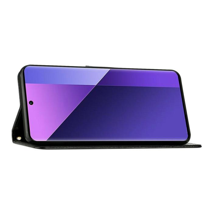 Bild 3,  Samsung Galaxy A27 5G Fodral Blommor/Fjärilar Svart