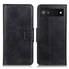  Google Pixel 6A Fodral Crazy Horse L&auml;der Svart
