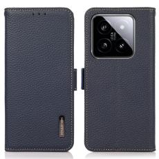 KHAZNEH KHAZNEH Xiaomi 14 Ultra Fodral RFID Litchi &Auml;kta L&auml;der Bl&aring;