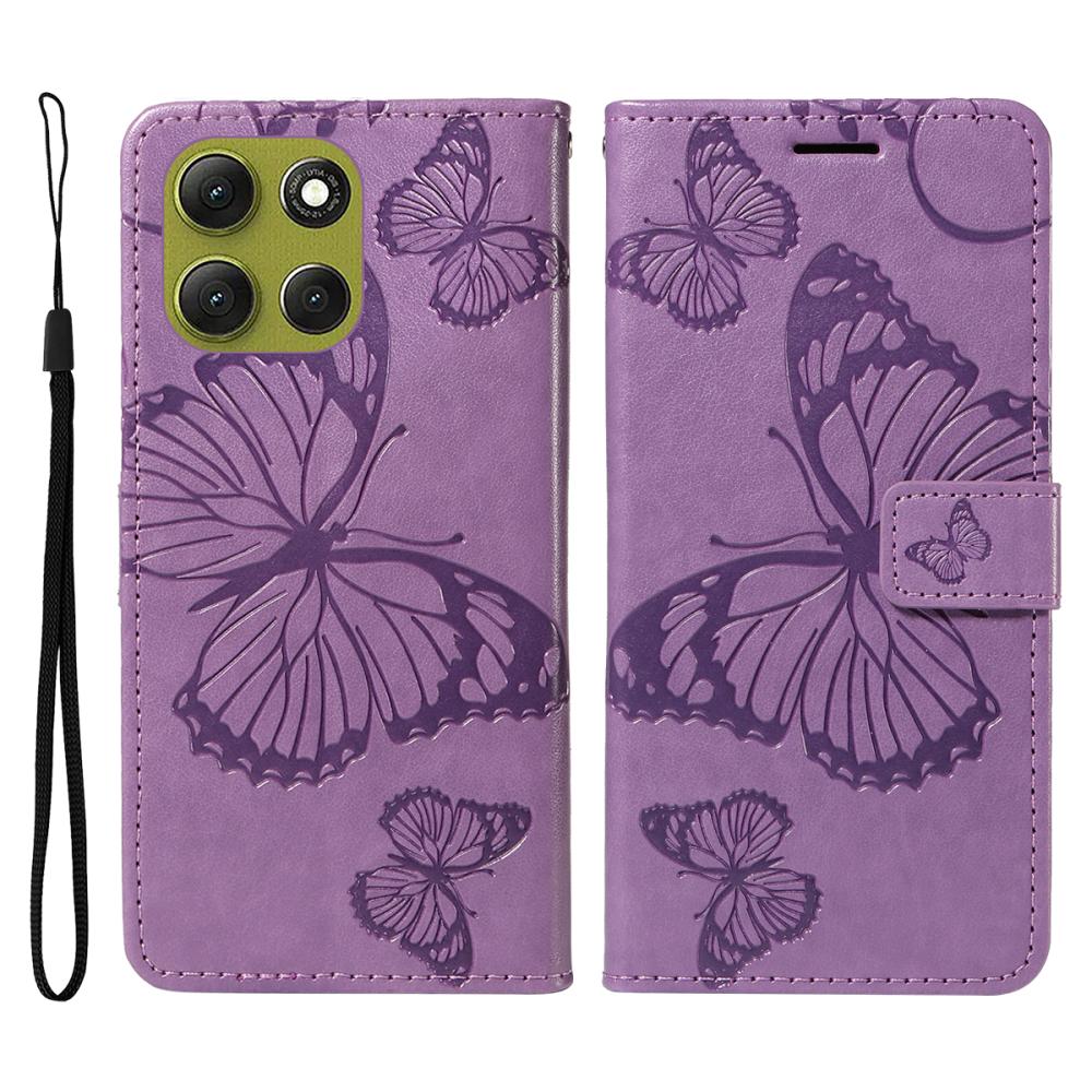  Motorola Moto G86 Power/G86 5G Fodral Fjäril Tryck Lila