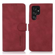 KHAZNEH KHAZNEH Samsung Galaxy S22 Ultra Fodral Retro L&auml;der R&ouml;d