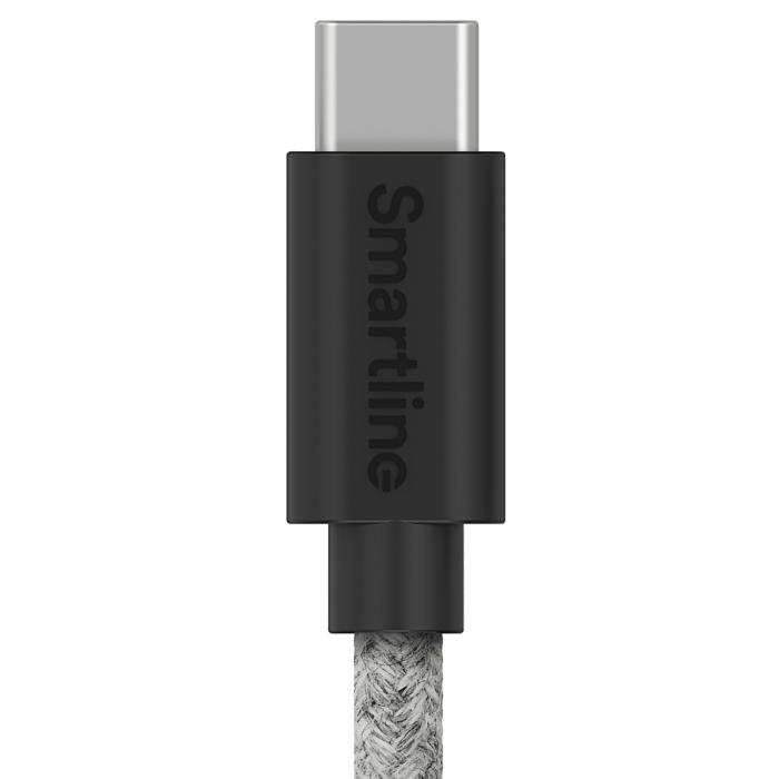Bild 3, Smartline Smartline 2m 3A USB-C Fuzzy Laddningskabel Grå