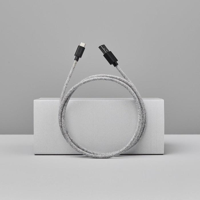 Bild 4, Smartline Smartline 2m 3A USB-C Fuzzy Laddningskabel Grå