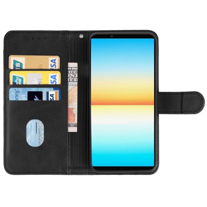 Bild 3,  Sony Xperia 10 IV Fodral Solid Läder Svart