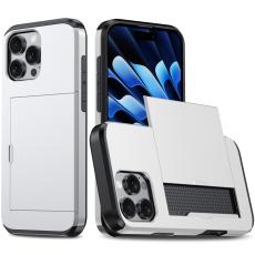  iPhone 16 Pro Skal Med Kortfack Hybrid Silver