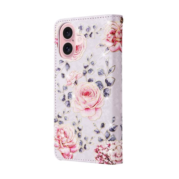 Bild 6,  iPhone 17 Fodral RFID Läder Rosa Blommor