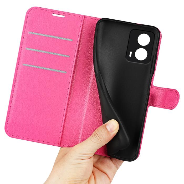 Bild 4,  Motorola Moto G04 4G/G24 4G Fodral Litchi Läder Rosa