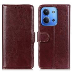  Xiaomi Redmi 15C Fodral Crazy Horse L&auml;der Brun