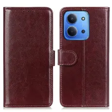  Xiaomi Redmi 15C Fodral Crazy Horse L&auml;der Brun