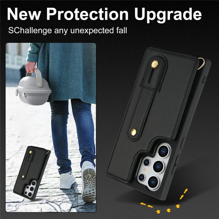 Bild 6,  Samsung Galaxy S26 Ultra Skal Multifunktionellt Läder Svart