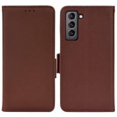  Samsung Galaxy S22 Plus Fodral Litchi Textur Brun