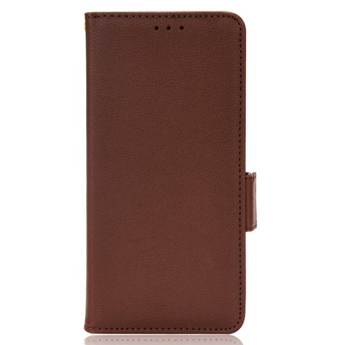 Bild 2,  Samsung Galaxy S22 Plus Fodral Litchi Textur Brun