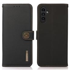 KHAZNEH KHAZNEH Samsung Galaxy S24 FE Fodral RFID &Auml;kta L&auml;der Svart
