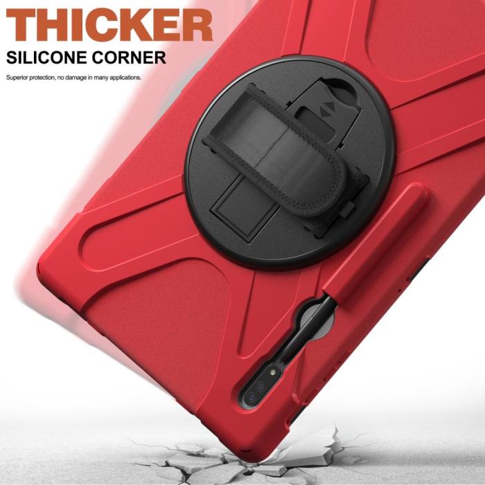 Bild 5,  Galaxy Tab S8 Ultra Skal X-Shape Shockproof Kickstand