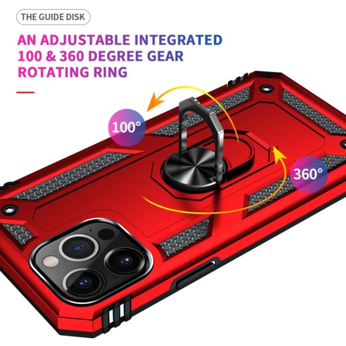 Bild 4,  iPhone 14 Pro Max Skal Shockproof Hybrid Ring Röd