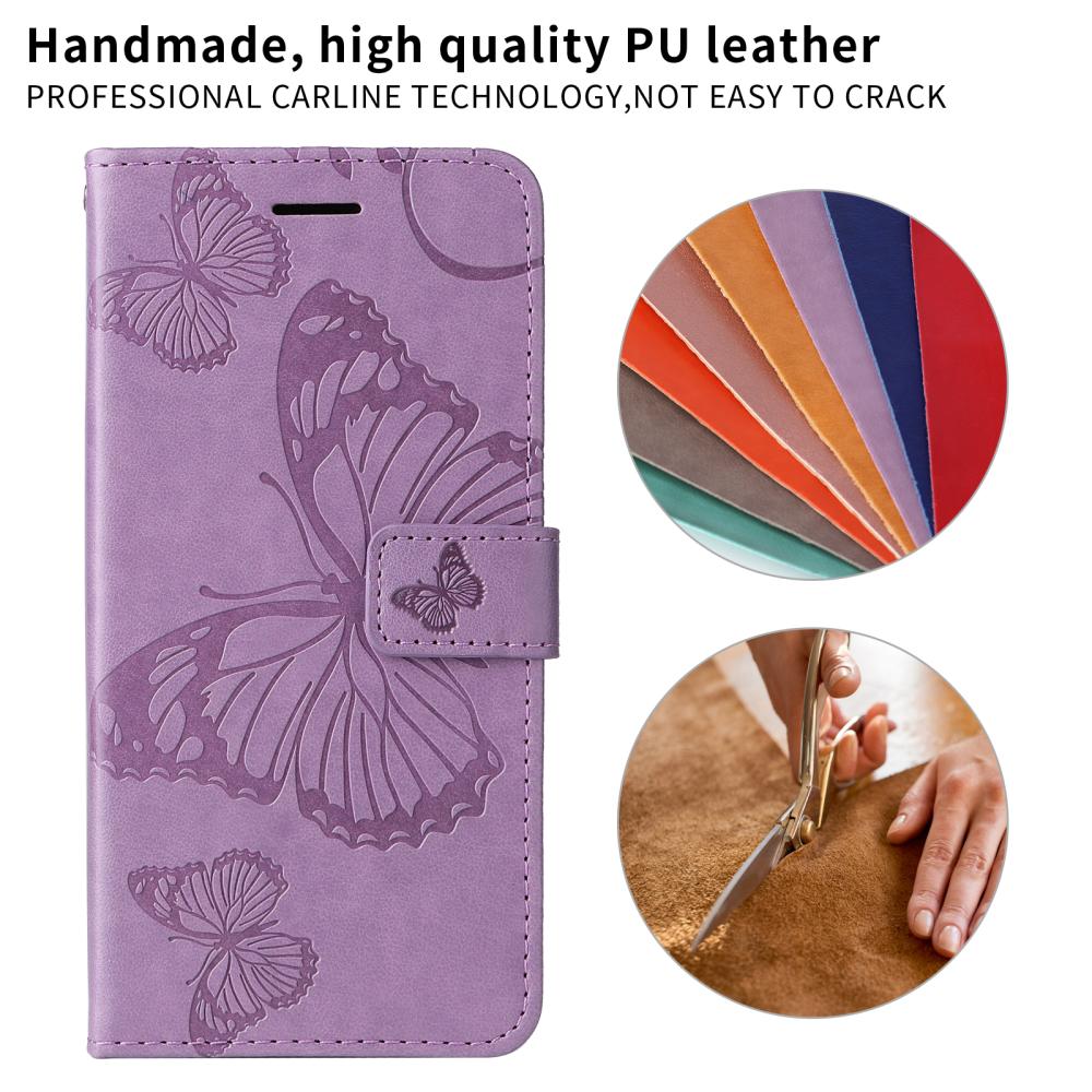  Motorola Moto G86 Power/G86 5G Fodral Fjäril Tryck Lila