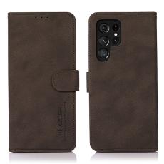 KHAZNEH KHAZNEH Samsung Galaxy S22 Ultra Fodral Retro L&auml;der Brun