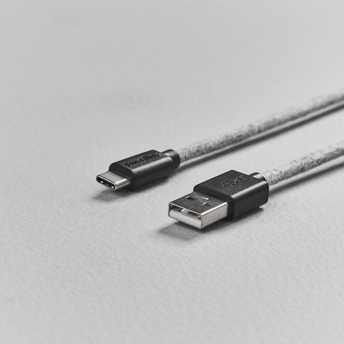 Bild 6, Smartline Smartline 2m 3A USB-C Fuzzy Laddningskabel Grå