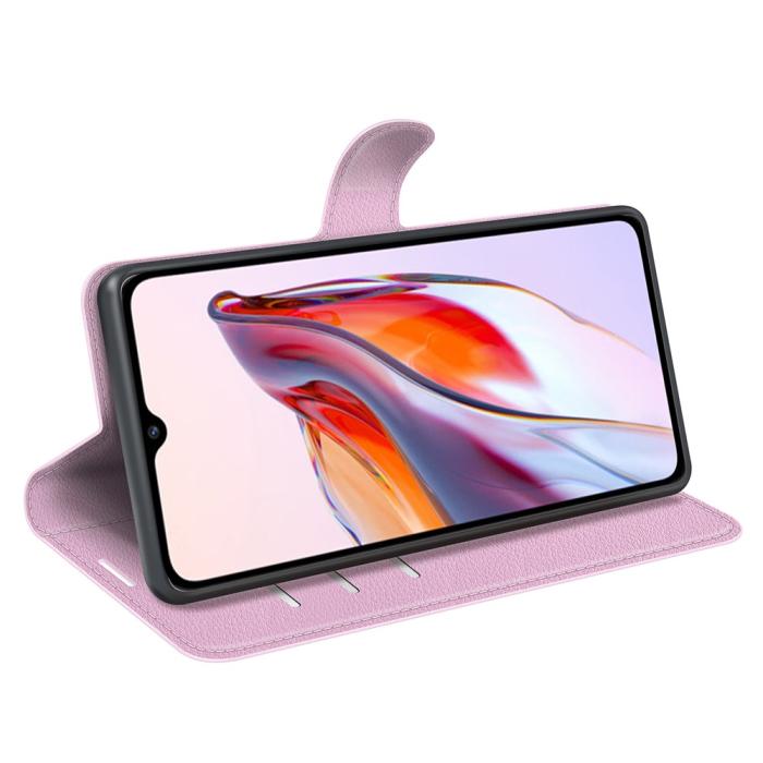 Bild 3,  Xiaomi Redmi 12C 4G Fodral Litchi Läder Ljus Rosa