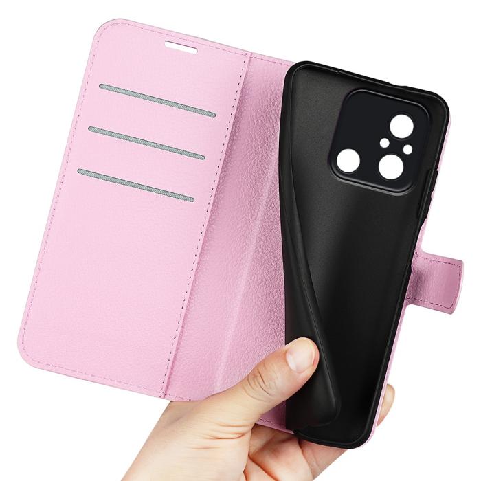 Bild 4,  Xiaomi Redmi 12C 4G Fodral Litchi Läder Ljus Rosa