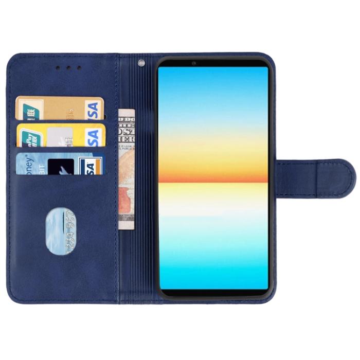 Bild 3,  Sony Xperia 10 IV Fodral Solid Läder Blå