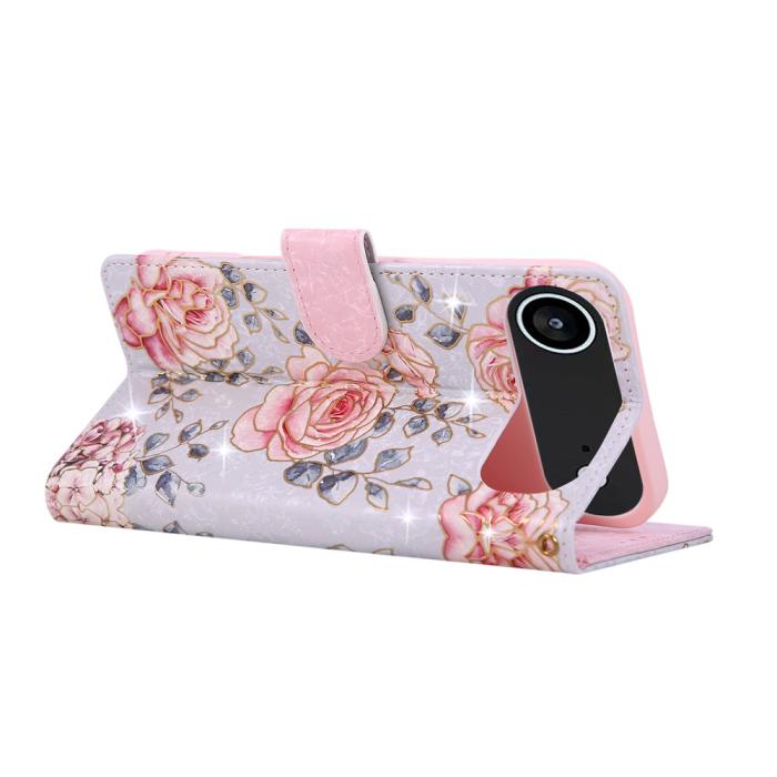 Bild 4,  iPhone Air Fodral RFID Läder Rosa Blommor