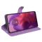  Motorola Moto G04 4G/G24 4G Fodral Litchi Läder Lila