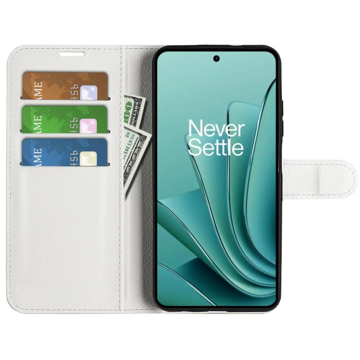 Bild 2,  OnePlus Nord 3 5G Fodral Litchi Textur Vit
