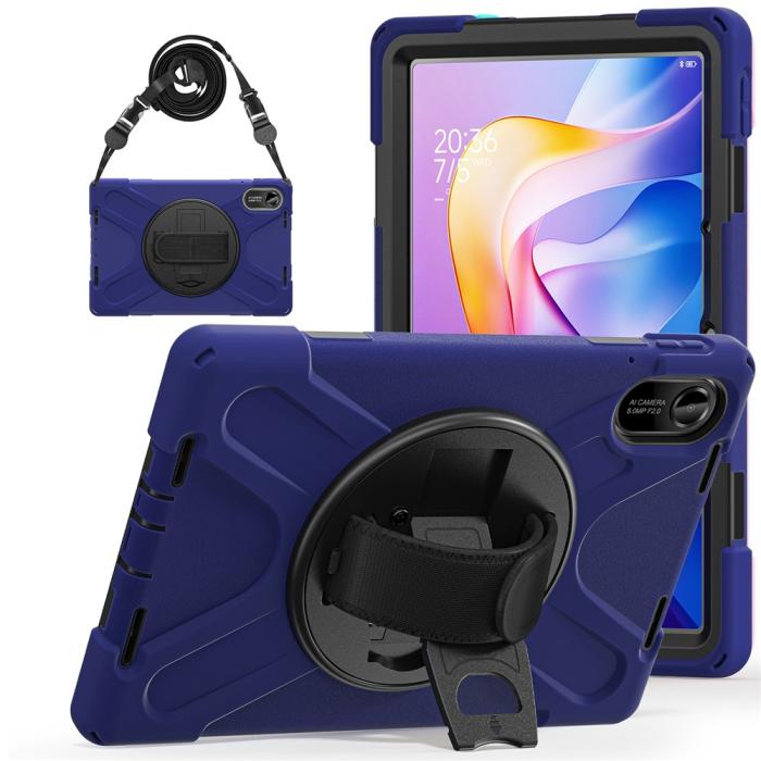 Bild 4,  Xiaomi Redmi Pad 2 Skal 360° Kickstand Med Strap Mörk Blå