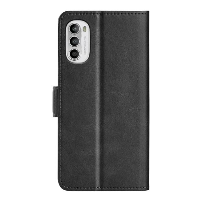 Bild 3,  Motorola Moto G52/G82 Fodral Magnetisk Stängning Svart