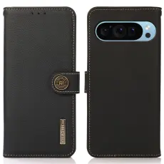 KHAZNEH KHAZNEH Google Pixel 10/10 Pro/9/9 Pro Fodral RFID &Auml;kta L&auml;der Svart