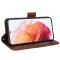  Samsung Galaxy S22 Plus Fodral Litchi Textur Brun