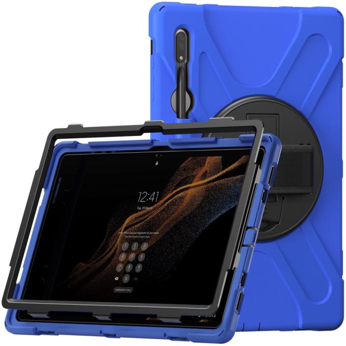 Bild 2,  Galaxy Tab S8 Ultra Skal X-Shape Shockproof Kickstand