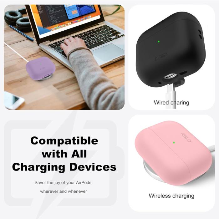 Bild 5, Tech-Protect Tech-Protect AirPods Pro 3 Skal Silicone Crayon Grey